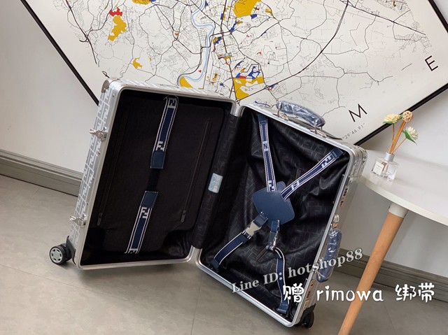 Fendi x rimowa聯名拉杆箱 滿箱雙F圖案男女款行李箱 全鋁鎂合金 gdx1039